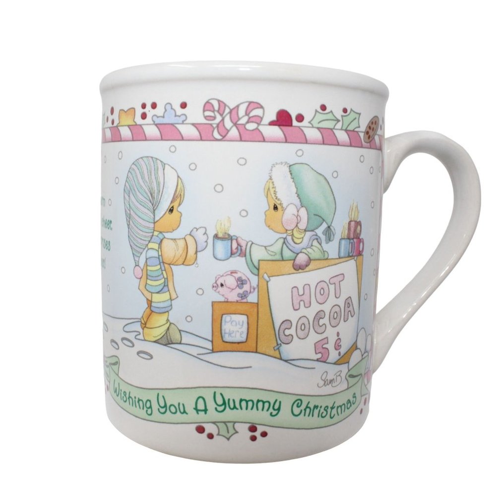 Vintage Precious Moments 1996 Wishing You A Yummy Christmas Ceramic Coffee Mug E - Picture 2 of 5